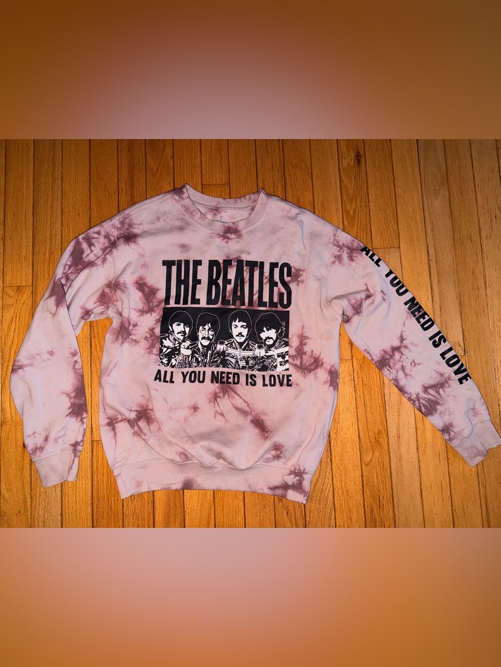 Women’s XS extra cotton poly small tie died The Beatles sweatshirt